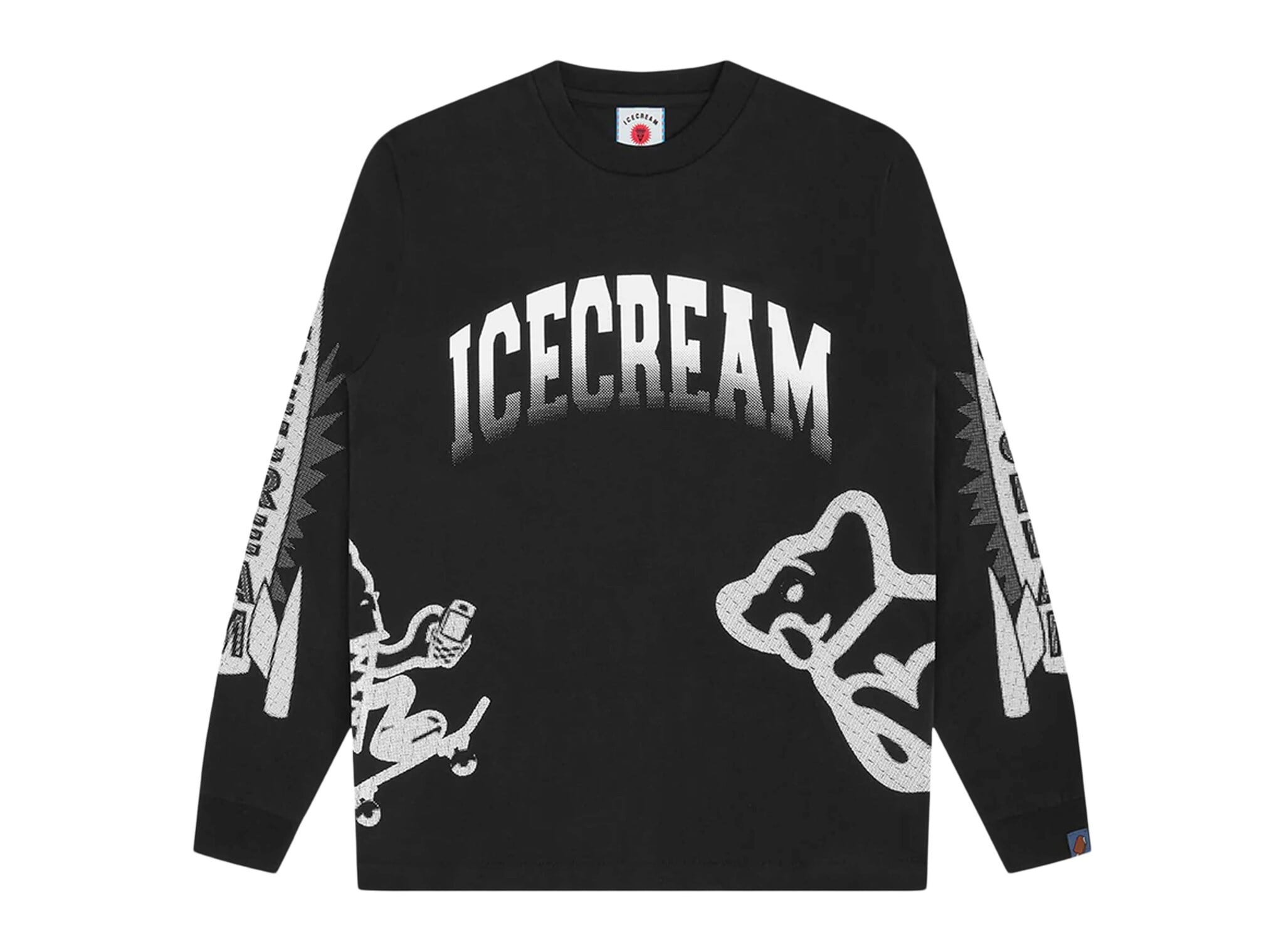 ICECREAM Halftone Multi Logo LS Black ICLT26252