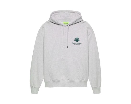 New Amsterdam Surf Association Logo Hoodie Ash Bottle Green 2602117001