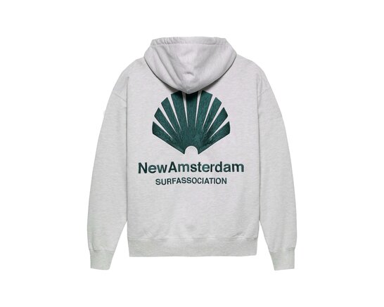 New Amsterdam Surf Association Logo Hoodie Ash Bottle Green 2602117001