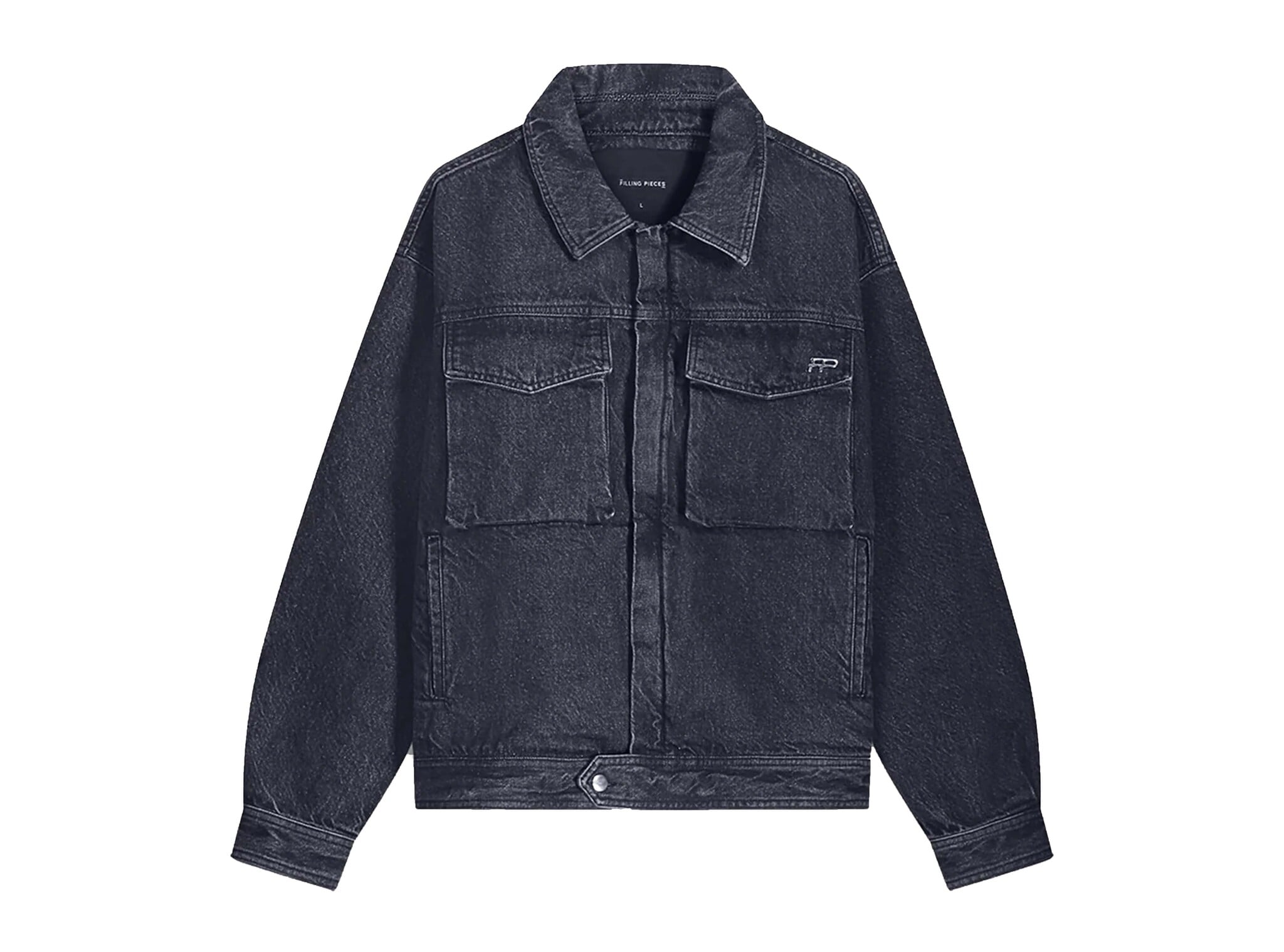 Denim Jacket Washed Black 422560501260 Filling Pieces Clothing Denim Jacket Washed Black 422560501260