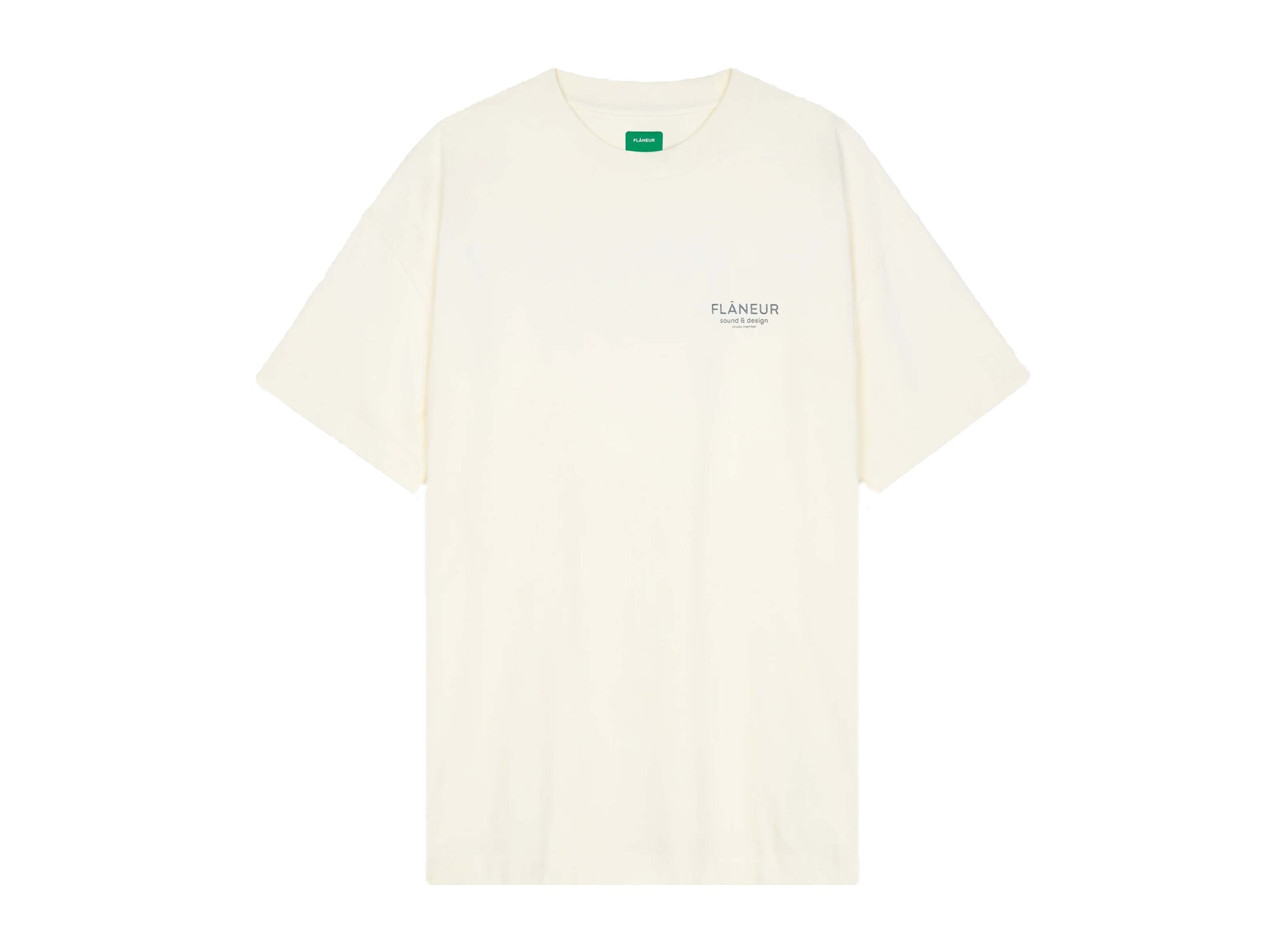 Sound & Design Studio Member T Shirt Washed White FTSH141 Flaneur Sound & Design Studio Member T Shirt Washed White FTSH141