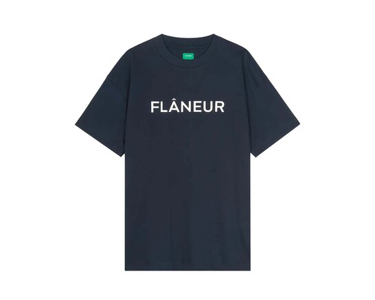 Printed Logo T Shirt Navy FTSH186 Flaneur Printed Logo T Shirt Navy FTSH186