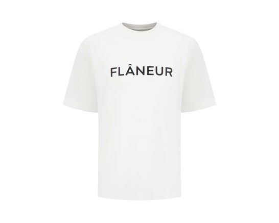 Printed Logo T Shirt White FTSH186 Flaneur Printed Logo T Shirt White FTSH186