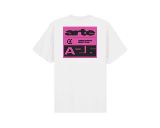 Pink Serial T shirt White AW26 122T Arte Antwerp Pink Serial T shirt White AW26 122T