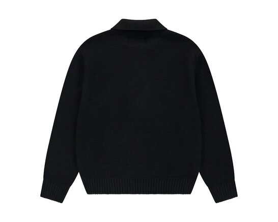 Stencil Zip Cardigan Black AW26 021K Arte Antwerp Stencil Zip Cardigan Black AW26 021K