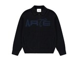 Stencil Zip Cardigan Black AW26 021K Arte Antwerp Stencil Zip Cardigan Black AW26 021K