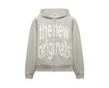 The New Originals Big Logo Zip Up Hoodie Light Grey Melange TNO490
