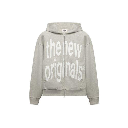 Big Logo Zip Up Hoodie Light Grey Melange TNO490