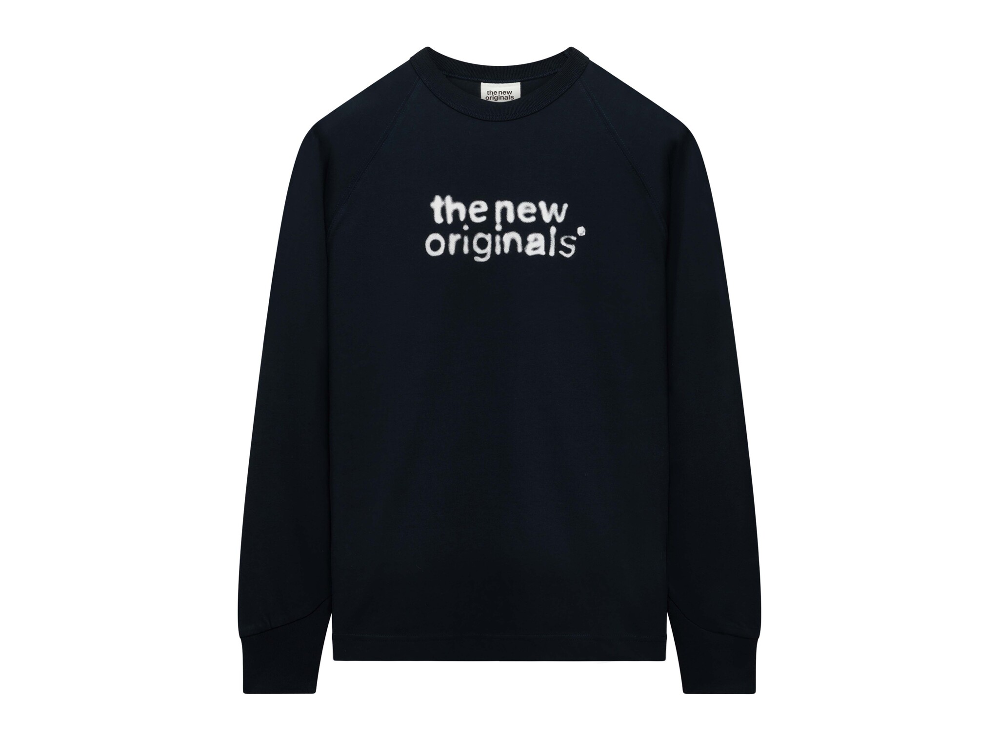 Airbrushed Emblem Logo Raglan Longsleeve Navy TNO488 The New Originals Airbrushed Emblem Logo Raglan Longsleeve Navy TNO488