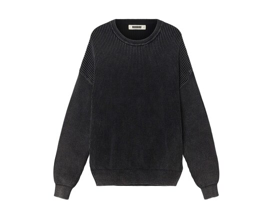WBSake Washed Crew Washed Black 2636 805 Woodbird WBSake Washed Crew Washed Black 2636 805