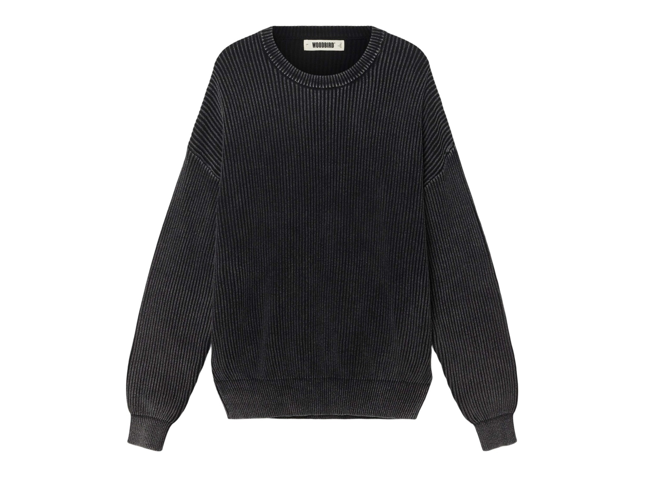 WBSake Washed Crew Washed Black 2636 805 Woodbird WBSake Washed Crew Washed Black 2636 805
