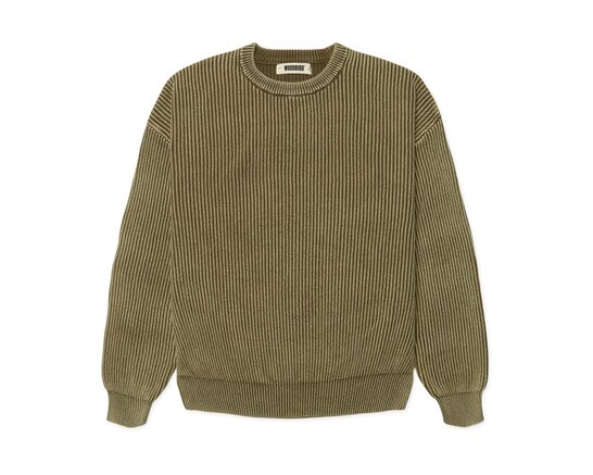 WBSake Washed Crew Dark Olive 2636 805 Woodbird WBSake Washed Crew Dark Olive 2636 805