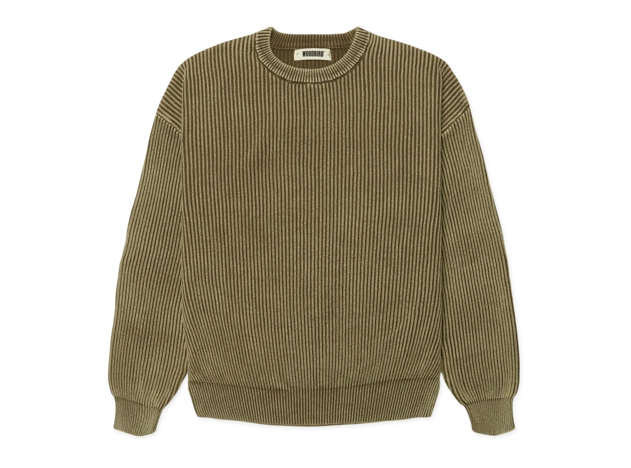 WBSake Washed Crew Dark Olive 2636 805 Woodbird WBSake Washed Crew Dark Olive 2636 805