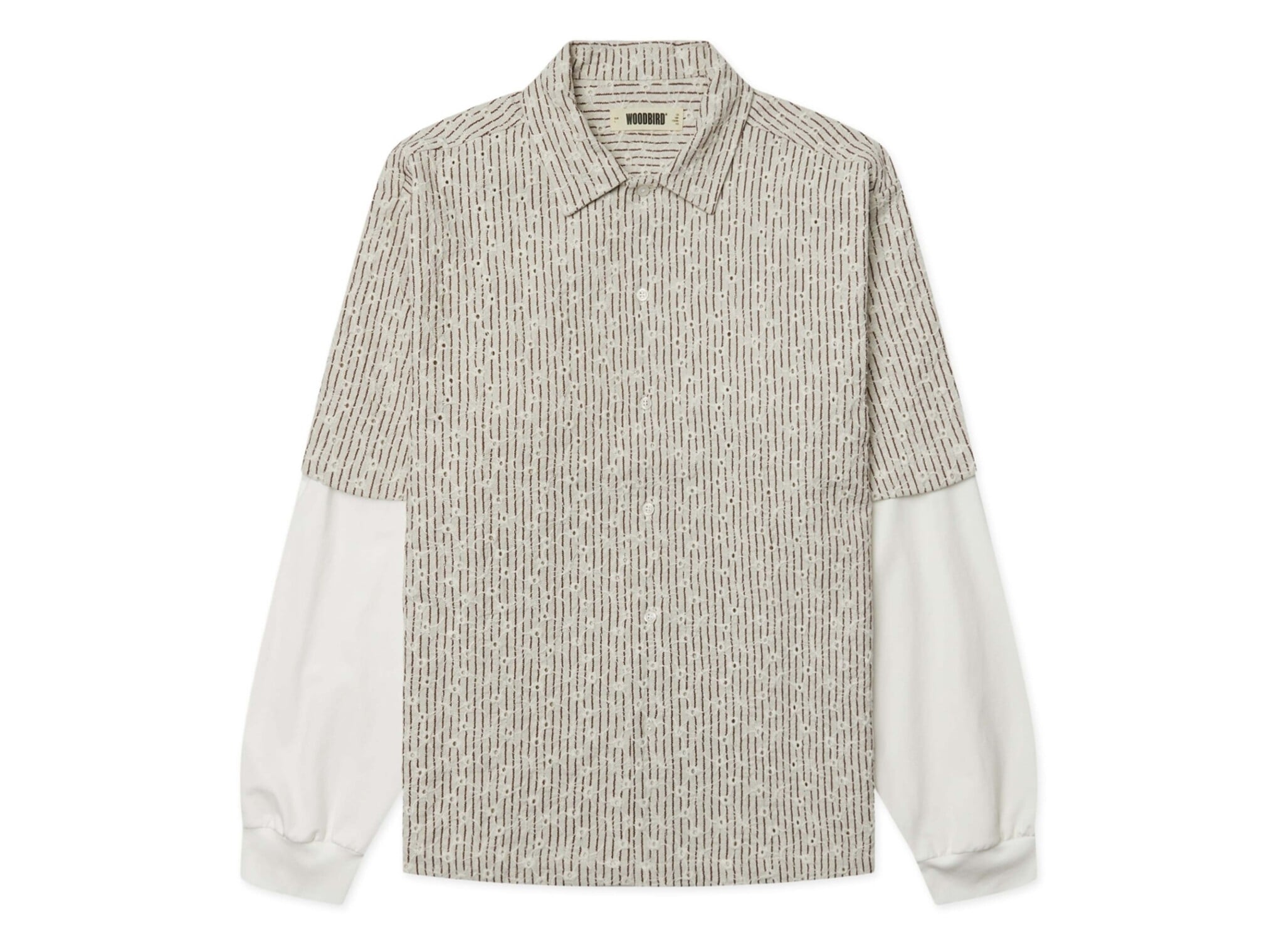 WBWang J Sleeve Shirt Off White 2636 713 Woodbird WBWang J Sleeve Shirt Off White 2636 713