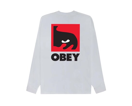 Obey Quarter Eye Icon LS T-shirt Vintage White 168004462E