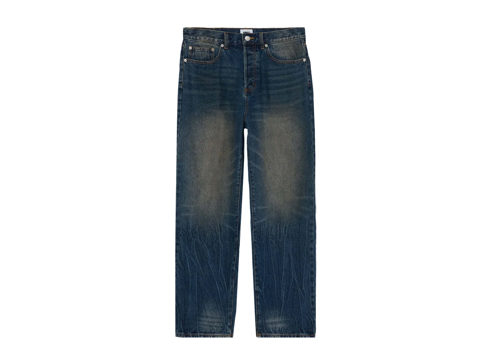 Classic Baggy Denim Oil Stained Indigo 142010109 Obey Classic Baggy Denim Oil Stained Indigo 142010109