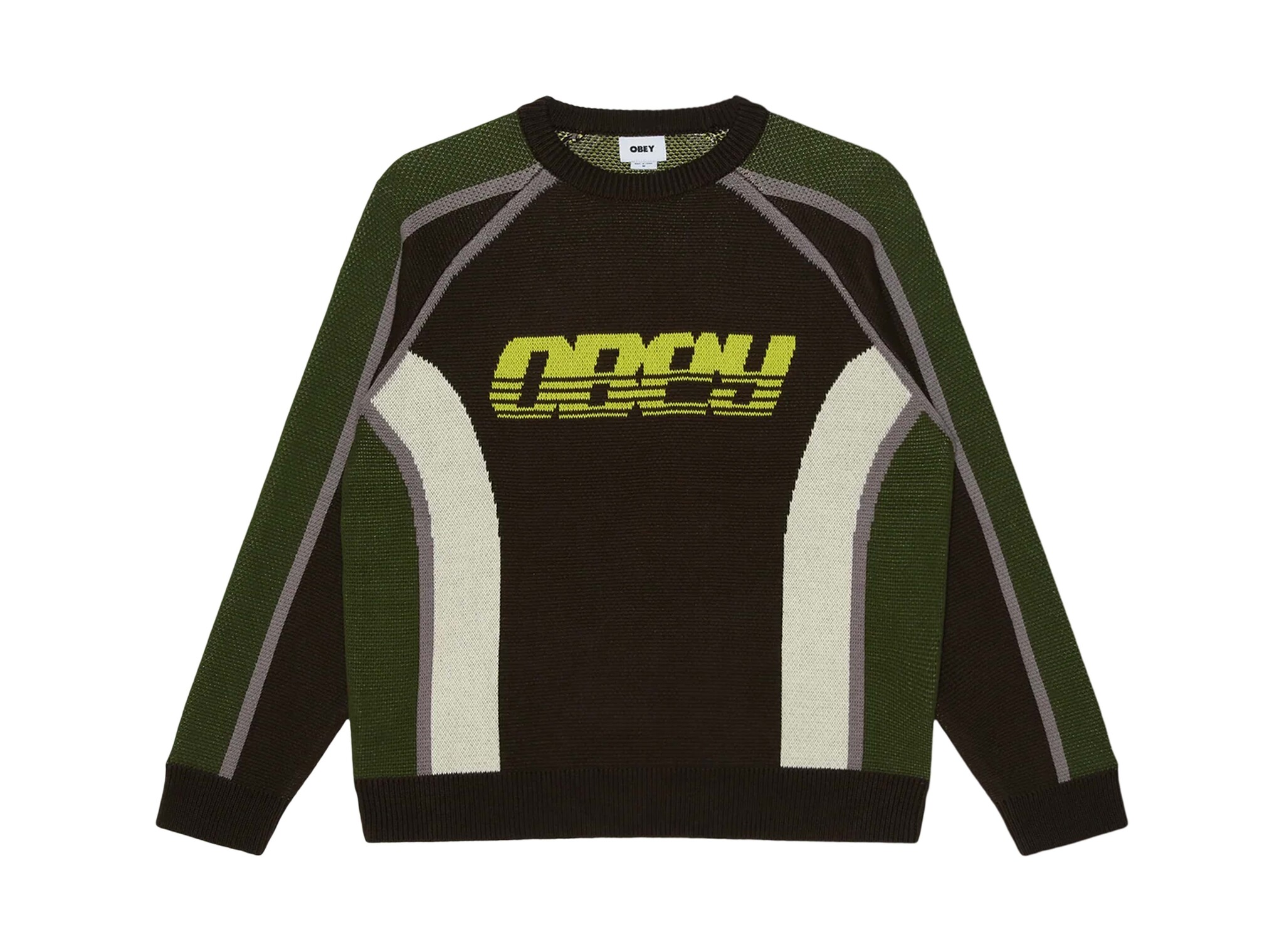 Estadio Sweater Brown Multi 151000129 Obey Estadio Sweater Brown Multi 151000129