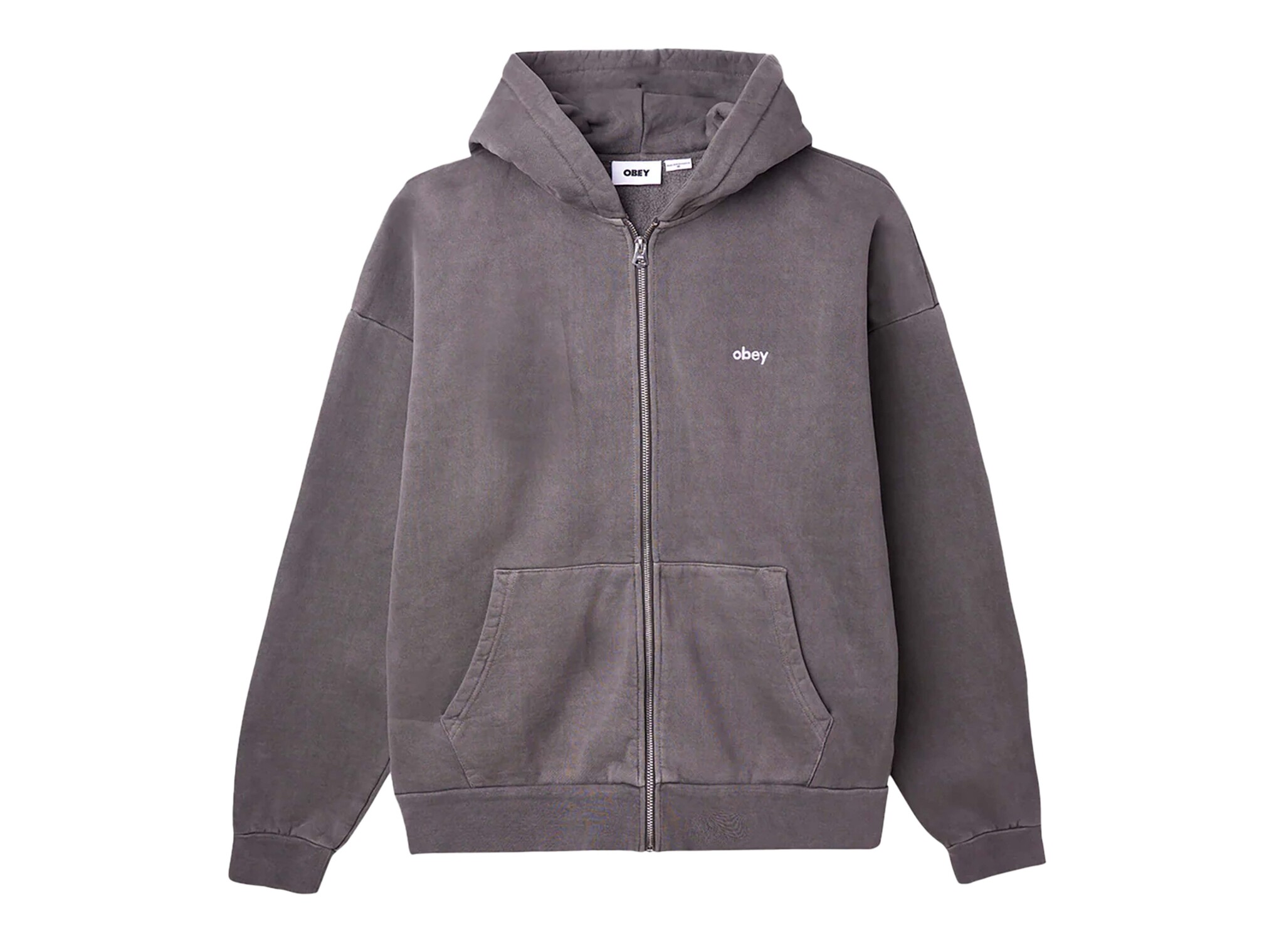 Lowercase Pigment Zip Hood Pigment Black Olive 112460019 Obey Lowercase Pigment Zip Hood Pigment Black Olive 112460019
