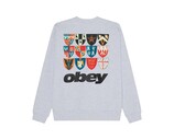 Shields Extra Heavy Crew Ash Grey 111600100 Obey Shields Extra Heavy Crew Ash Grey 111600100