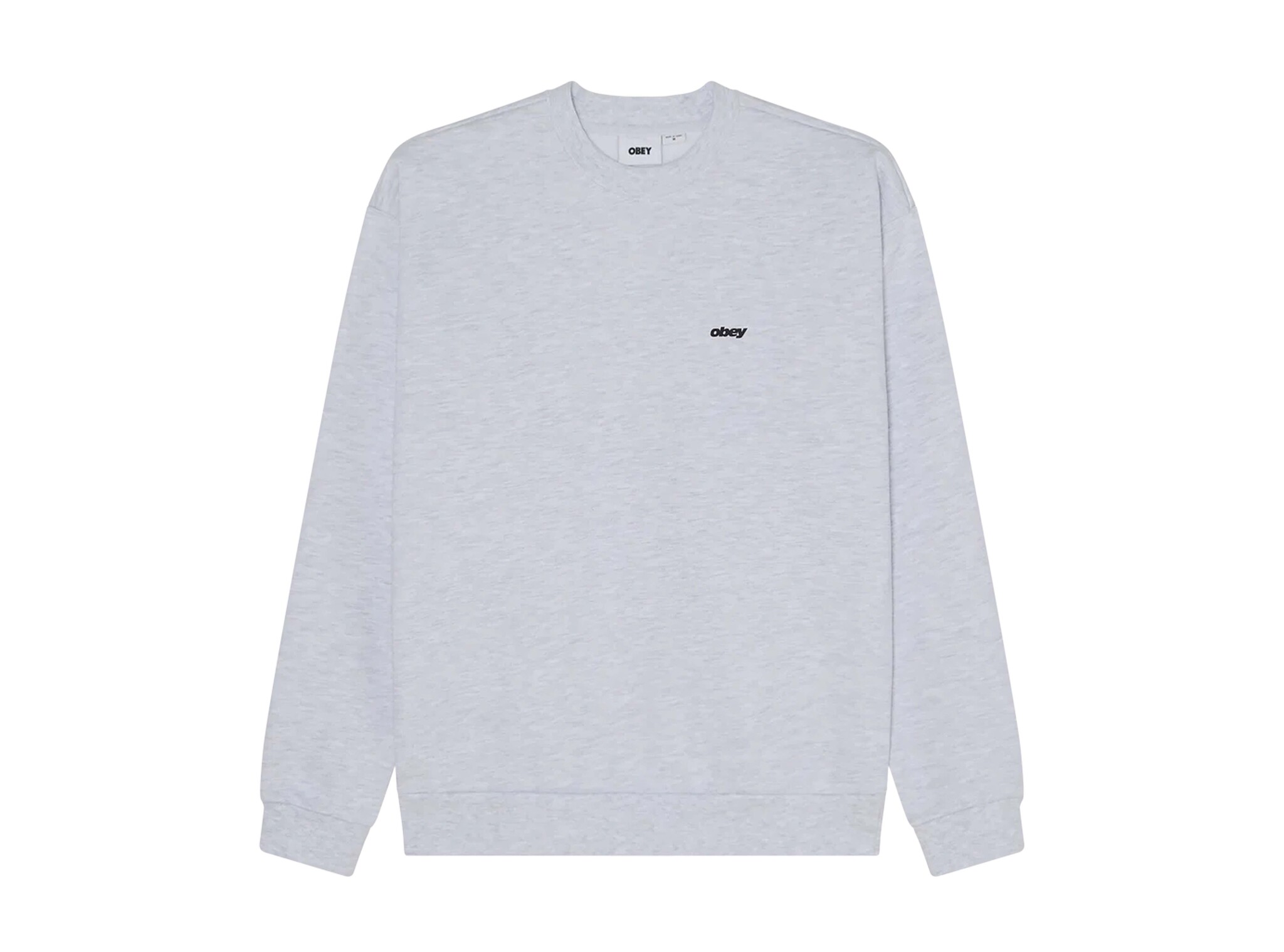 Shields Extra Heavy Crew Ash Grey 111600100 Obey Shields Extra Heavy Crew Ash Grey 111600100