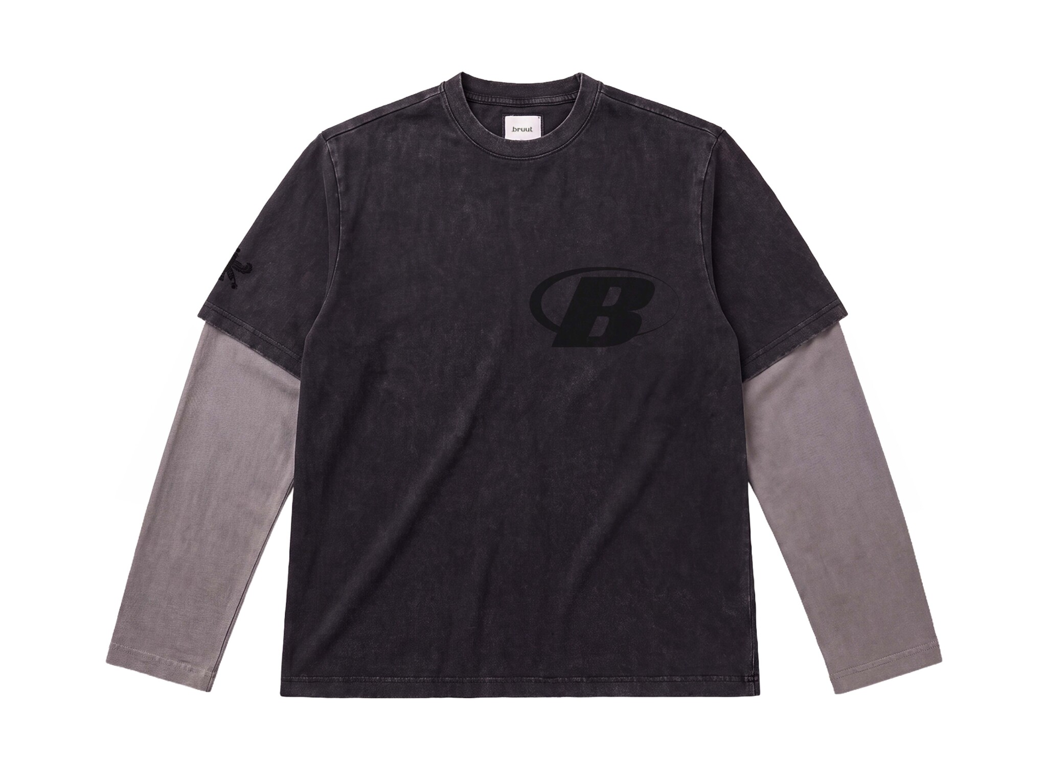 Layered Capital Longsleeve Faded Black BT2690 002 Bruut Layered Capital Longsleeve Faded Black BT2690 002