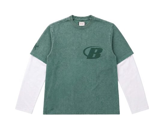 Layered Capital Longsleeve Green Off White BT2690 001 Bruut Layered Capital Longsleeve Green Off White BT2690 001