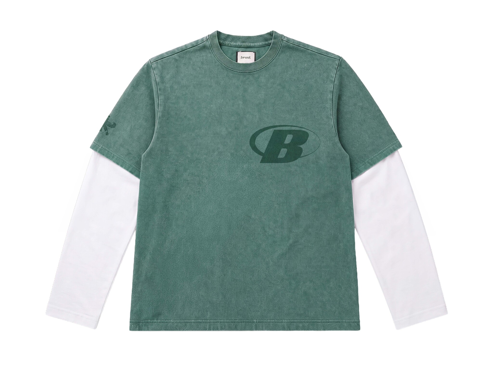 Layered Capital Longsleeve Green Off White BT2690 001 Bruut Layered Capital Longsleeve Green Off White BT2690 001