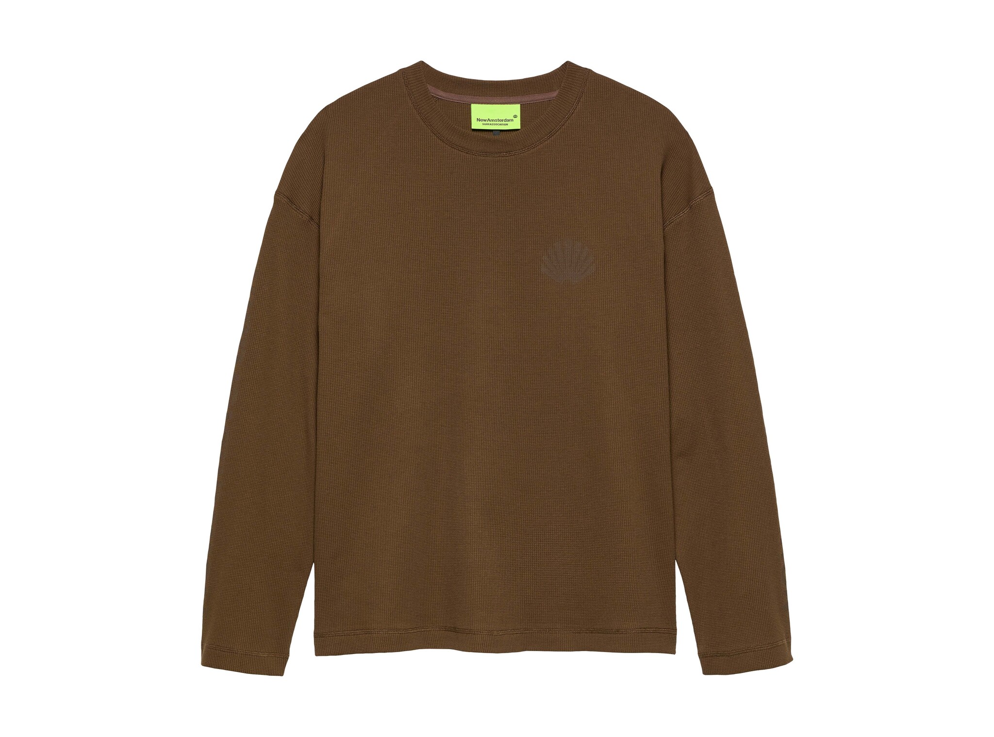New Amsterdam Surf Association Logo Longsleeve Waffle Brown 2602092001