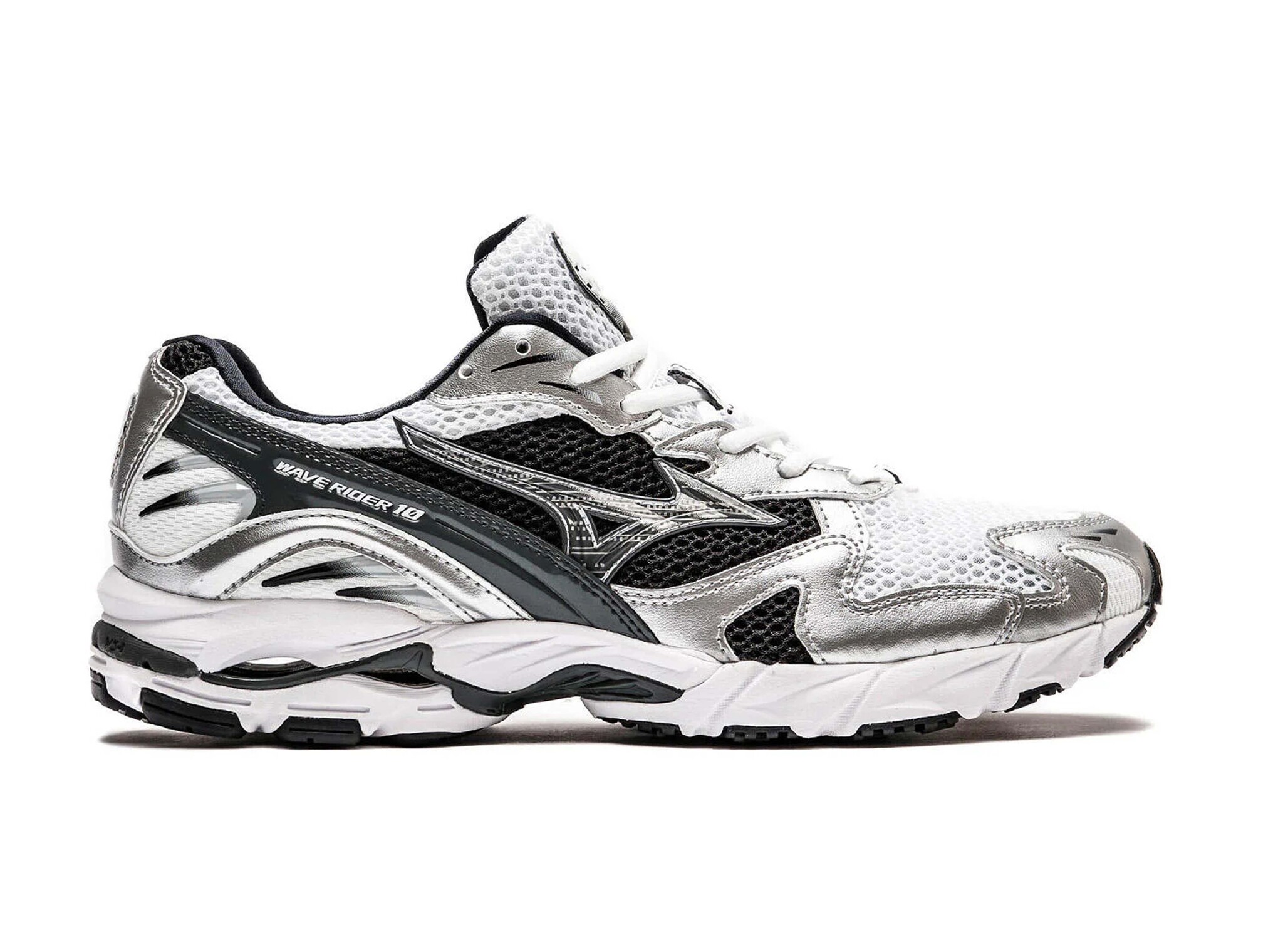 Wave Rider 10 White Silver Black D1GA210405 Mizuno Wave Rider 10 White Silver Black D1GA210405