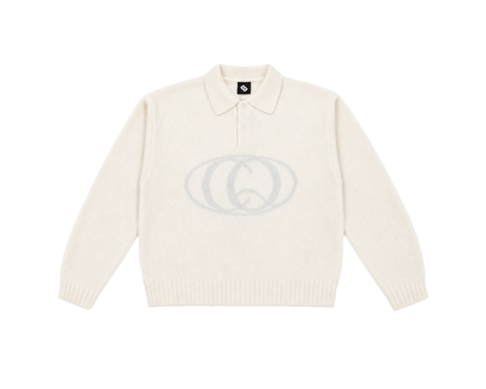 Sign Knit Polo Off White CC 62028 109 Collectiq Sign Knit Polo Off White CC 62028 109