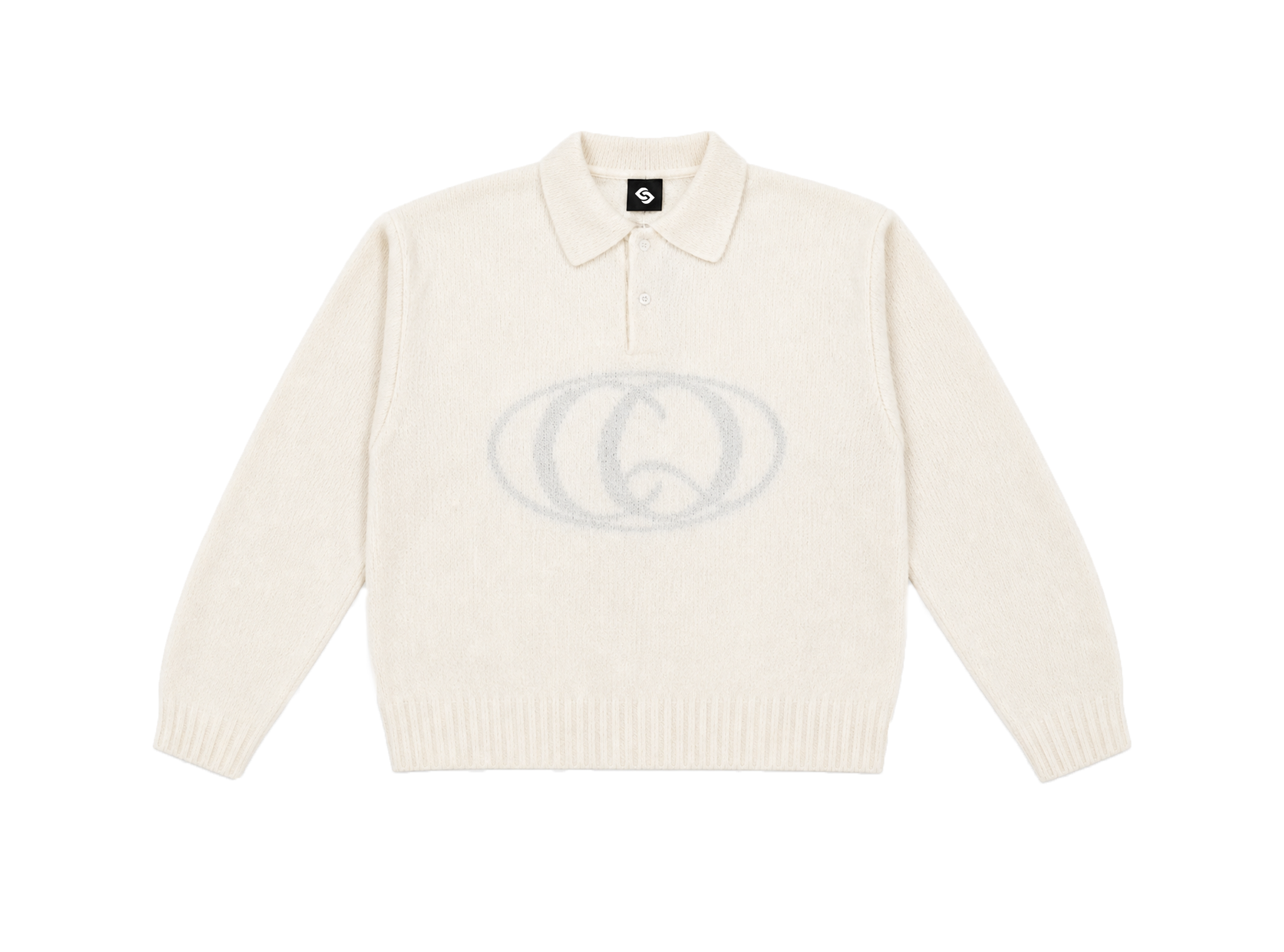 Sign Knit Polo Off White CC 62028 109 Collectiq Sign Knit Polo Off White CC 62028 109