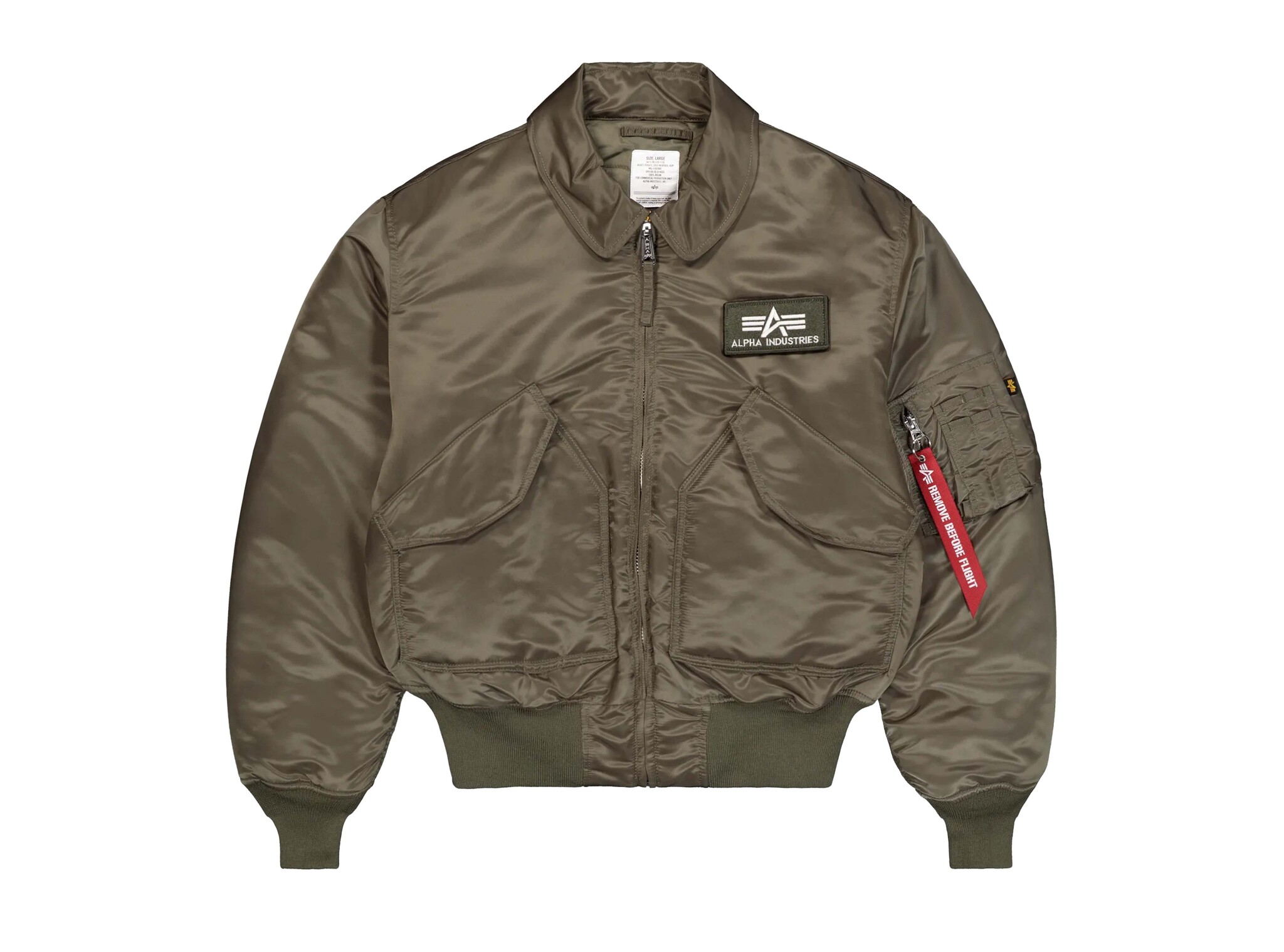 CWU-45 Heritage Bomber Jacket Mud Olive 100102 443 Alpha Industries CWU-45 Heritage Bomber Jacket Mud Olive 100102 443