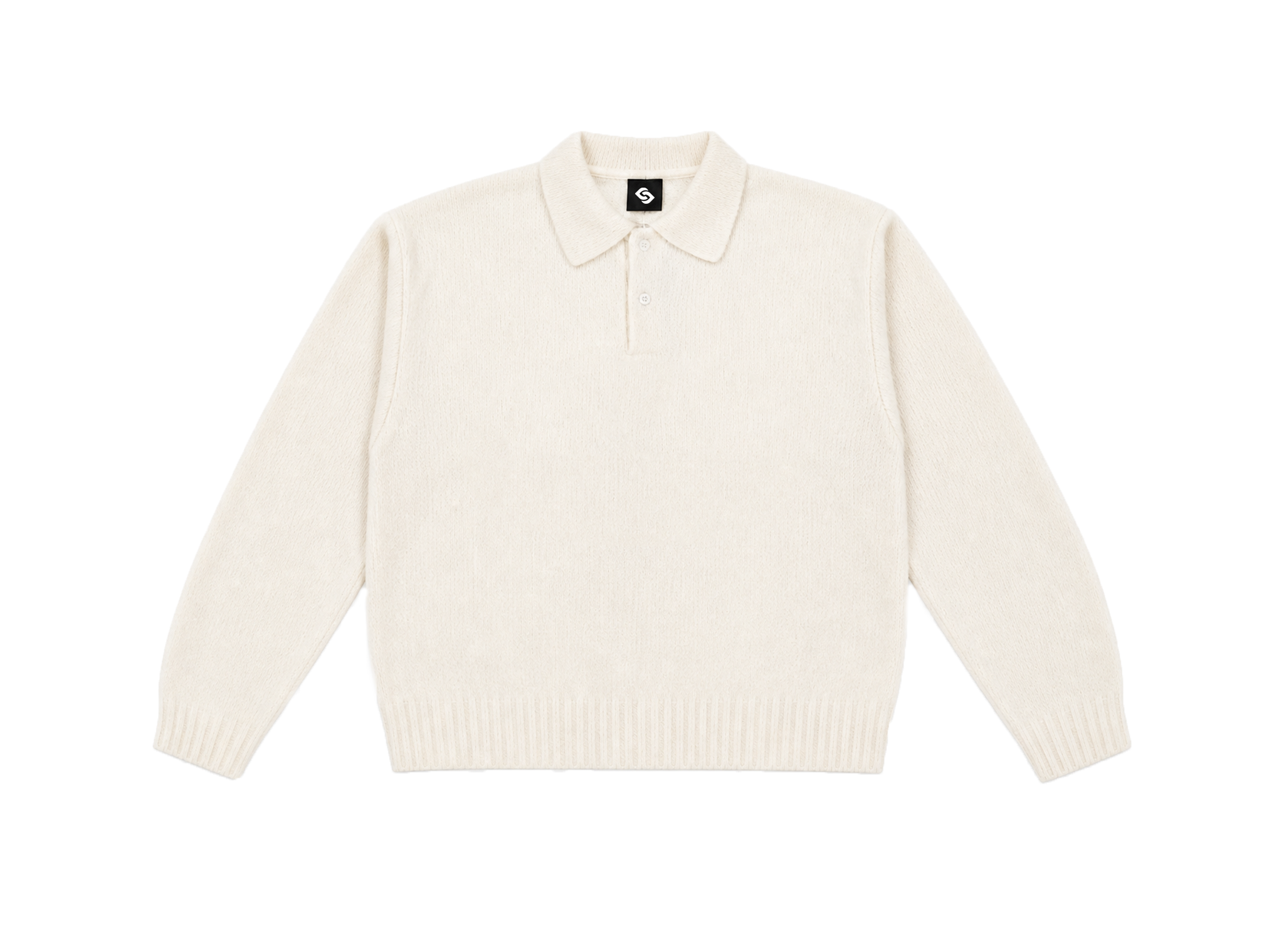 Sign Knit Polo Off White CC 62028 109 Collectiq Sign Knit Polo Off White CC 62028 109