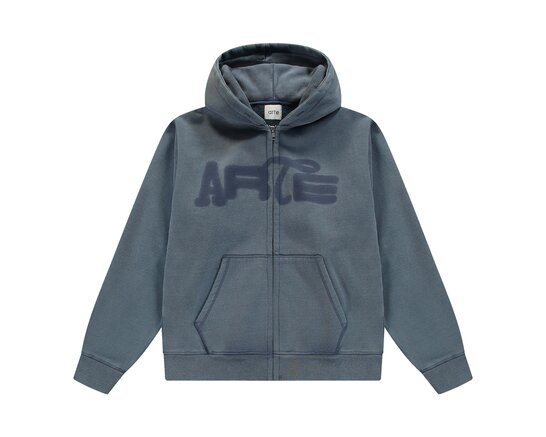 Stencil Sunfade Zip Hoodie Navy AW26 110HJ Arte Antwerp Stencil Sunfade Zip Hoodie Navy AW26 110HJ
