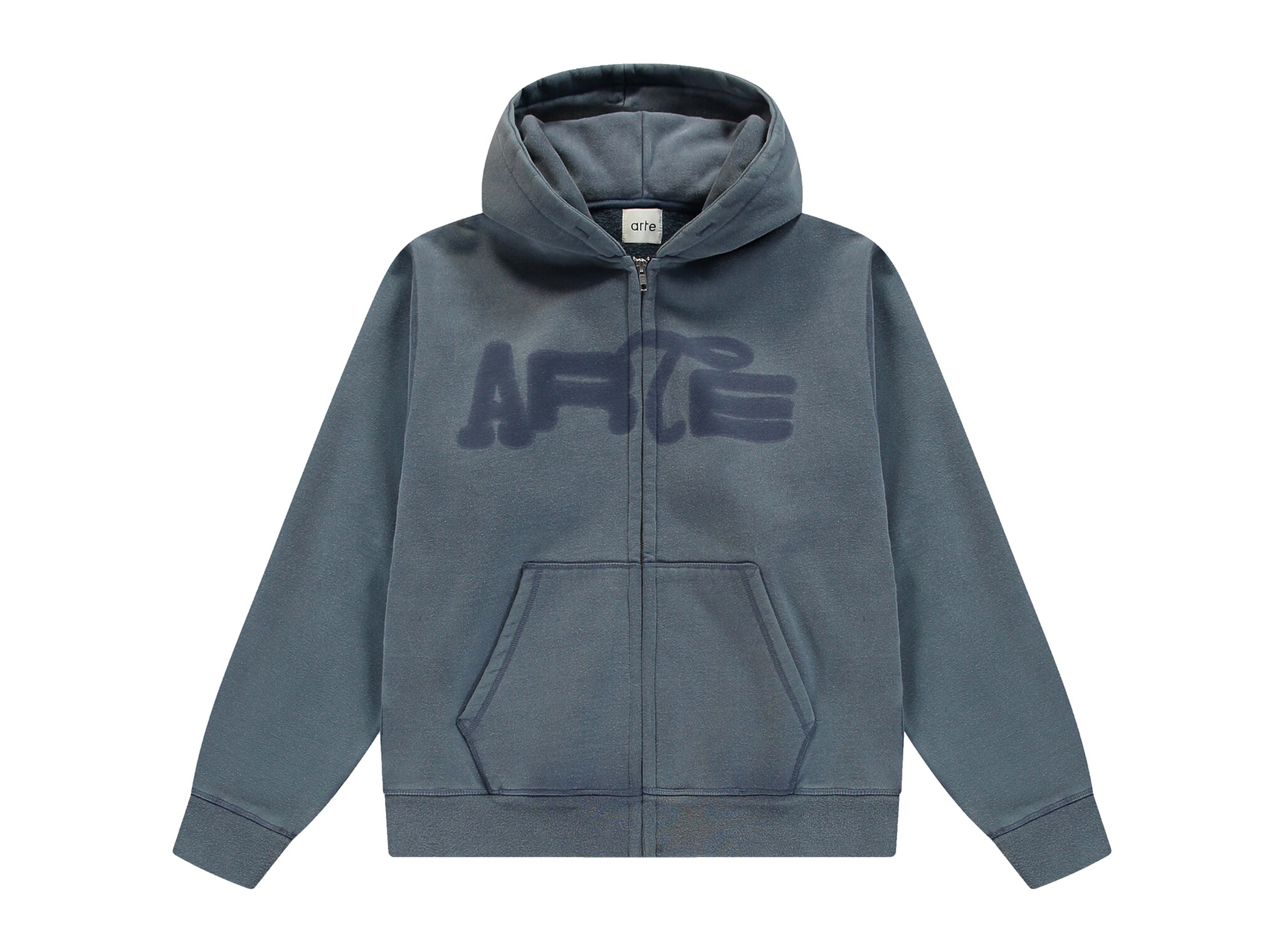 Stencil Sunfade Zip Hoodie Navy AW26 110HJ Arte Antwerp Stencil Sunfade Zip Hoodie Navy AW26 110HJ