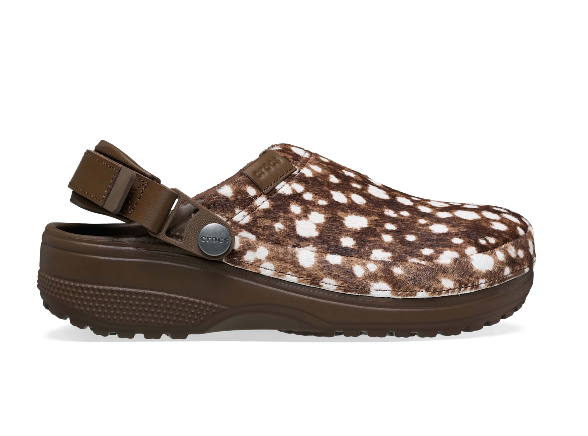 Crocs Classic Crafted Pony Hair Clog Brown White 214047 2PO