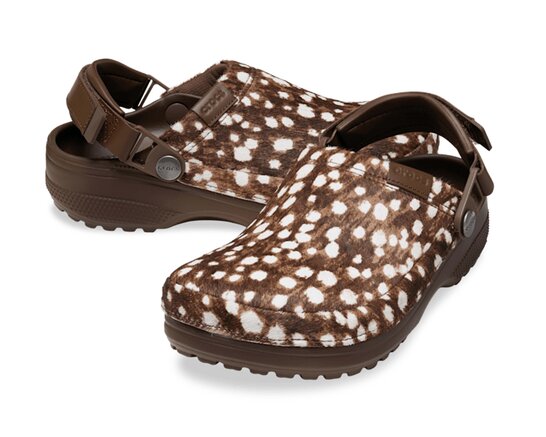 Crocs Classic Crafted Pony Hair Clog Brown White 214047 2PO