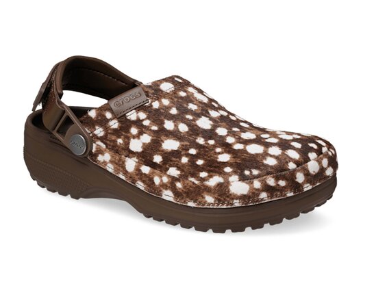 Crocs Classic Crafted Pony Hair Clog Brown White 214047 2PO