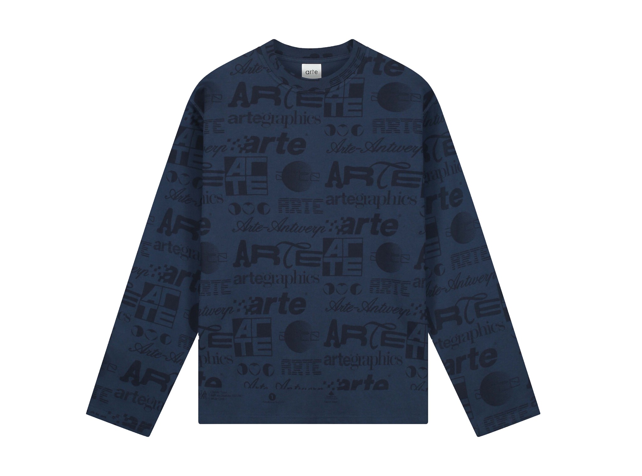 Polygraphic Longsleeve Navy AW26 199LS Arte Antwerp Polygraphic Longsleeve Navy AW26 199LS
