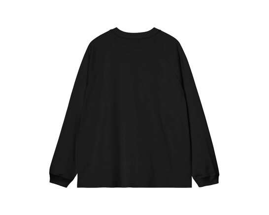 LS Signature Rib T Shirt Black White I037121.0D2.XX.03 Carhartt WIP LS Signature Rib T Shirt Black White I037121.0D2.XX.03