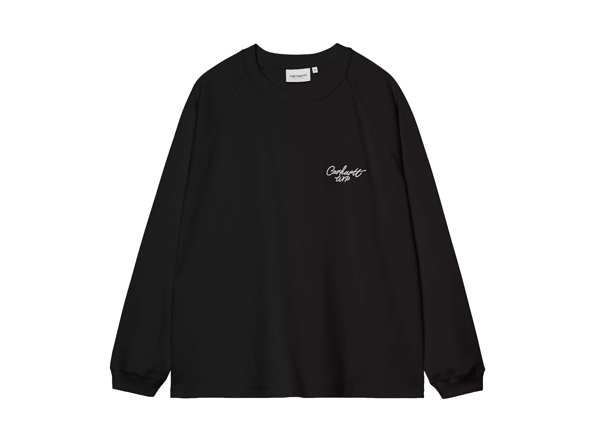 LS Signature Rib T Shirt Black White I037121.0D2.XX.03 Carhartt WIP LS Signature Rib T Shirt Black White I037121.0D2.XX.03