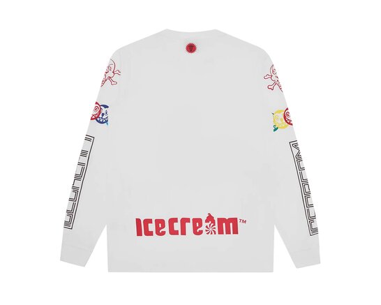 Pit Crew LS T Shirt White ICLT26346 ICECREAM Pit Crew LS T Shirt White ICLT26346