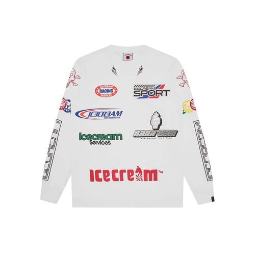 Pit Crew LS T Shirt white ICLT26346