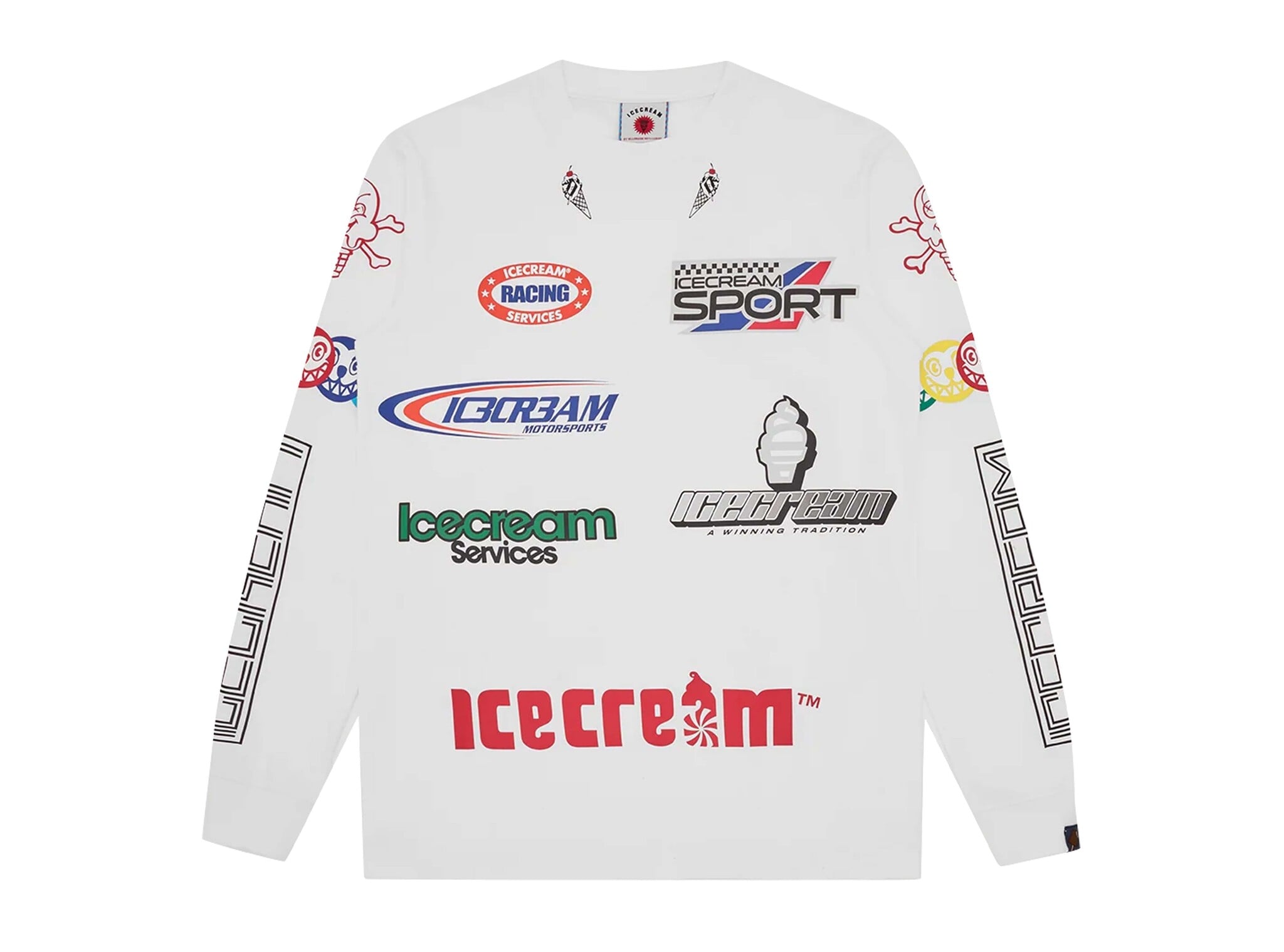 Pit Crew LS T Shirt White ICLT26346 ICECREAM Pit Crew LS T Shirt White ICLT26346