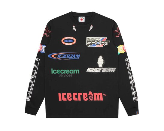 Pit Crew LS T Shirt Black ICLT26346 ICECREAM Pit Crew LS T Shirt Black ICLT26346