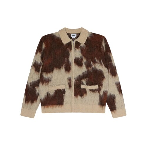 Cow Pattern Zip Sweater Cow Multi 151010050