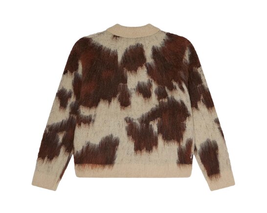 Cow Pattern Zip Sweater Cow Multi 151010050 Obey Cow Pattern Zip Sweater Cow Multi 151010050