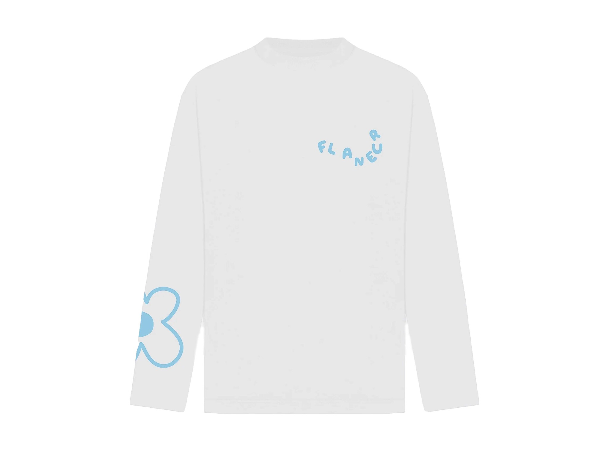 Blossom Longsleeve White Blue FTSH325 Flaneur Blossom Longsleeve White Blue FTSH325