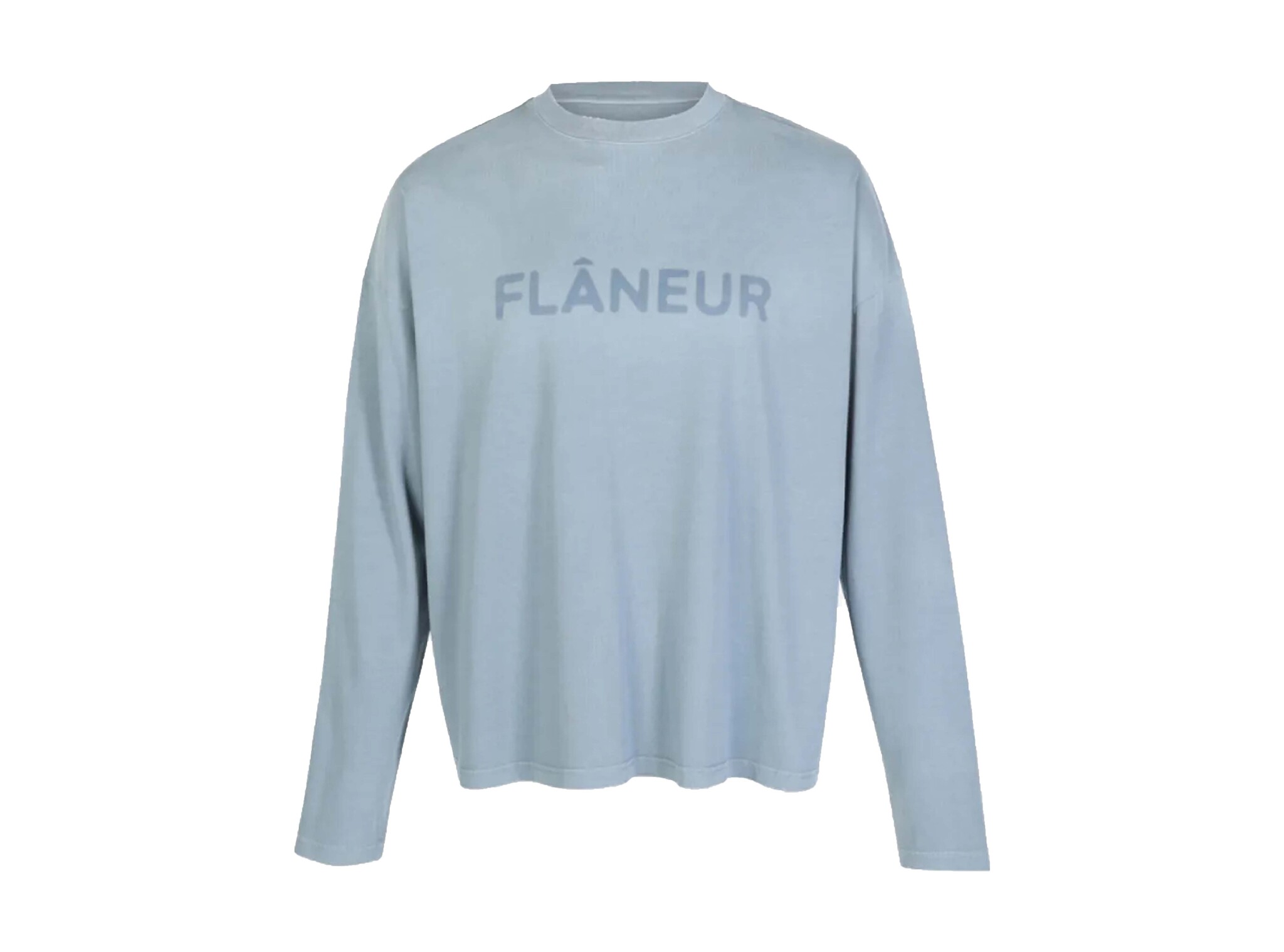 Blurred Logo Longsleeve Blue Citadel FTSH214 Flaneur Blurred Logo Longsleeve Blue Citadel FTSH214