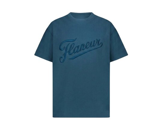 Flaneur Embroidered Logo T Shirt Navy FTSH296